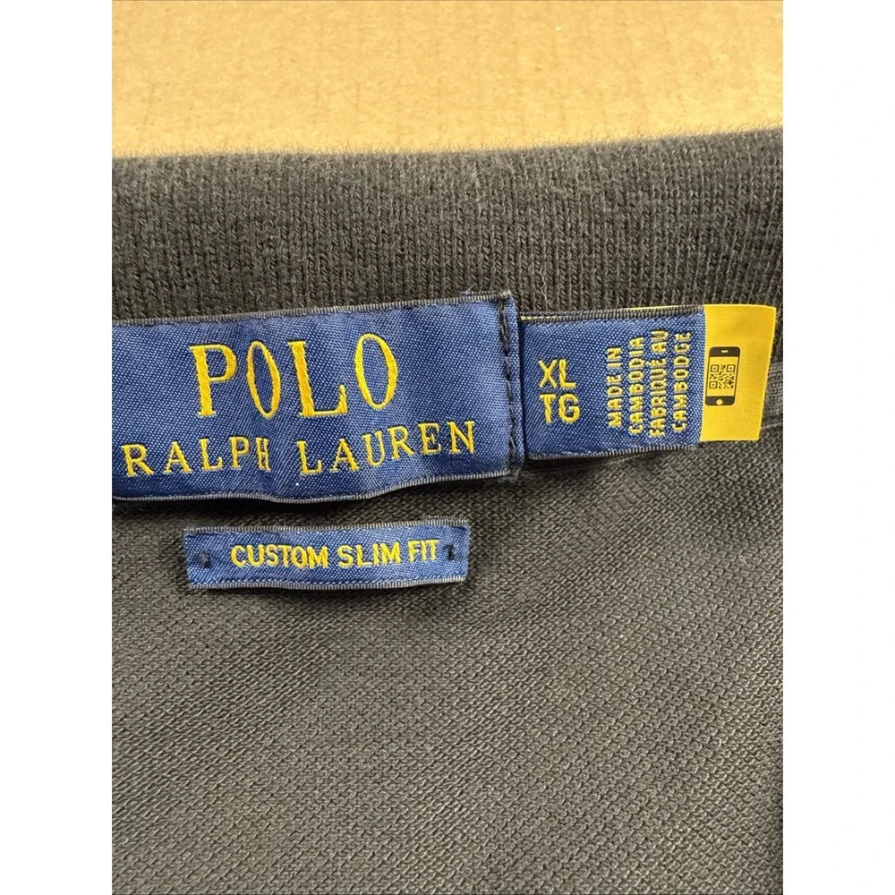 Polo Ralph Lauren Big Pony Polo Shirt Black 3 Custom Slim Fit XL Mens